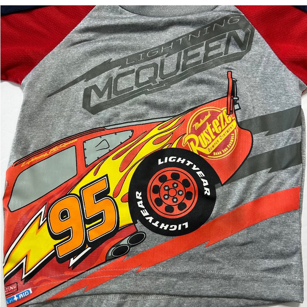 Kids‎ Disney Pixar Cars Lightning McQueen Raglan T-Shirt Size 2T Graphic Tee